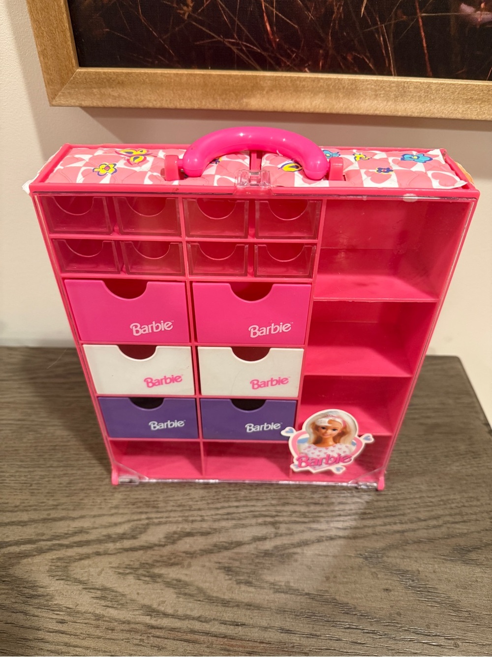 1993 Mattel Tara Toy Barbie Trunk Organizer Storage Case with Drawers & Cubbies
